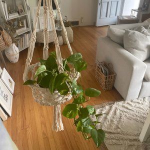 Large Natural Macrame Plant Hanging Basket